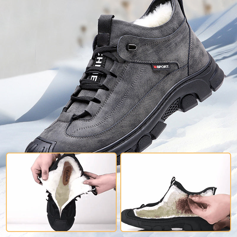 Duurzame heren winterlaarzen, waterdicht en comfortabel, bieden uitstekende grip en warmte voor koude dagen. Casual look.