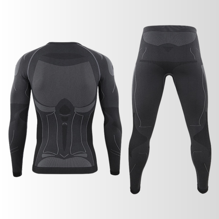 Comfortabel heren thermisch ondergoed met lange mouwen en strakke pasvorm voor winterse activiteiten.