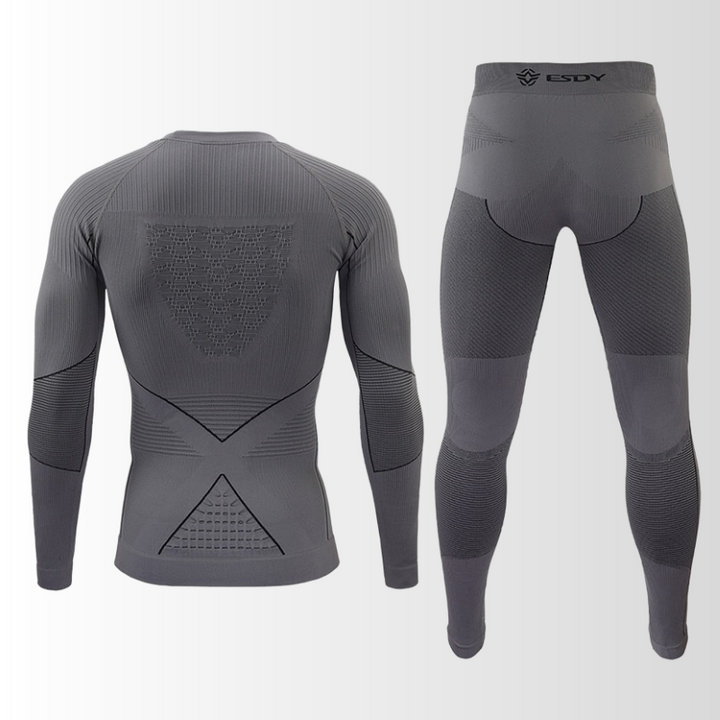 Heren thermoset, vochtregulerend en strakke pasvorm, optimale warmte voor outdoor activiteiten.