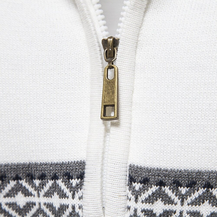 Elegante slim fit heren trui met halve rits. Comfortabel en stijlvol voor de koudere herfst- en winterdagen.