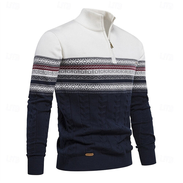 Veelzijdige heren trui, slim fit design met halve rits. Geschikt voor casual en geklede winterlooks.