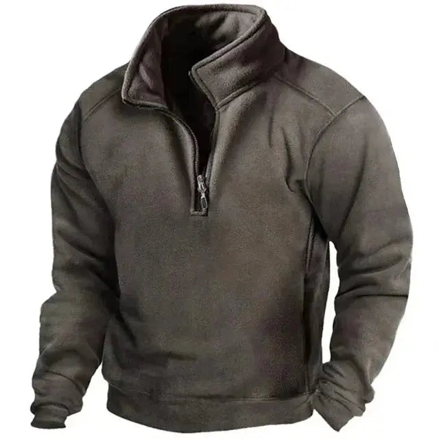Veelzijdige heren half zip trui met hoge kraag, comfortabel en machinewasbaar voor elk seizoen.