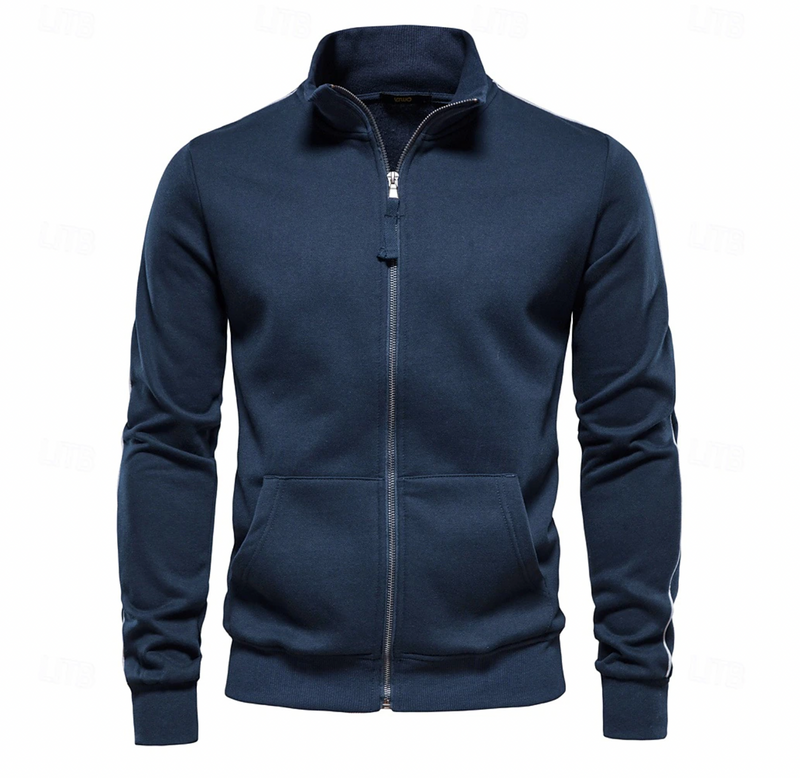 Heren casual slim fit vest met hoge kraag en rits. Ideaal voor dagelijks comfort en een stijlvolle overgangslook.