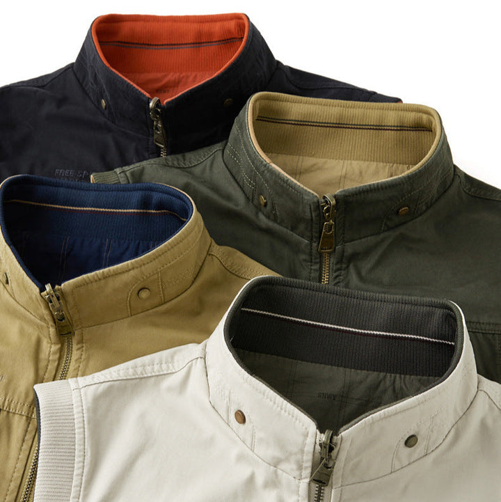 Heren omkeerbaar utility ritsvest met zakken. Ideaal als casual of outdoor mouwloos vest lente/herfst.