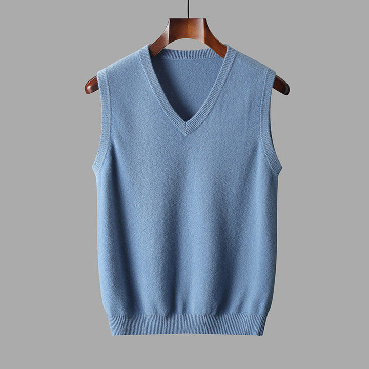 Stijlvolle heren V-hals trui, comfortabel voor herfstmode. Geschikt als casual of formele kleding.