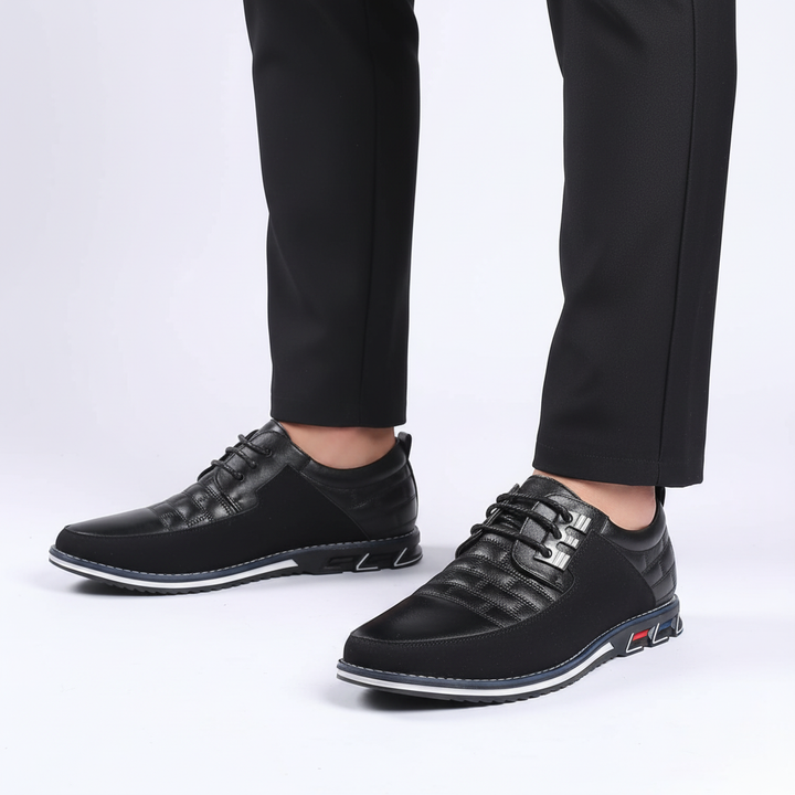 Leren herenschoenen Bryan met geavanceerde voetondersteuning, bieden ademend comfort voor lange dagen, stijlvol en praktisch.