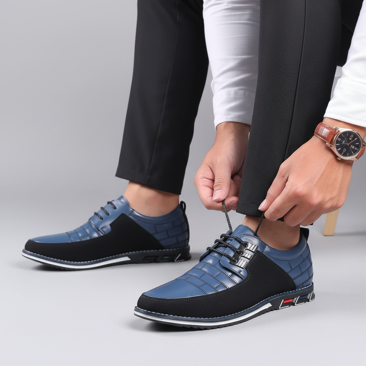 Orthopedische leren herenschoenen Bryan, met ademende en antislip eigenschappen, voor maximaal comfort en ondersteuning.