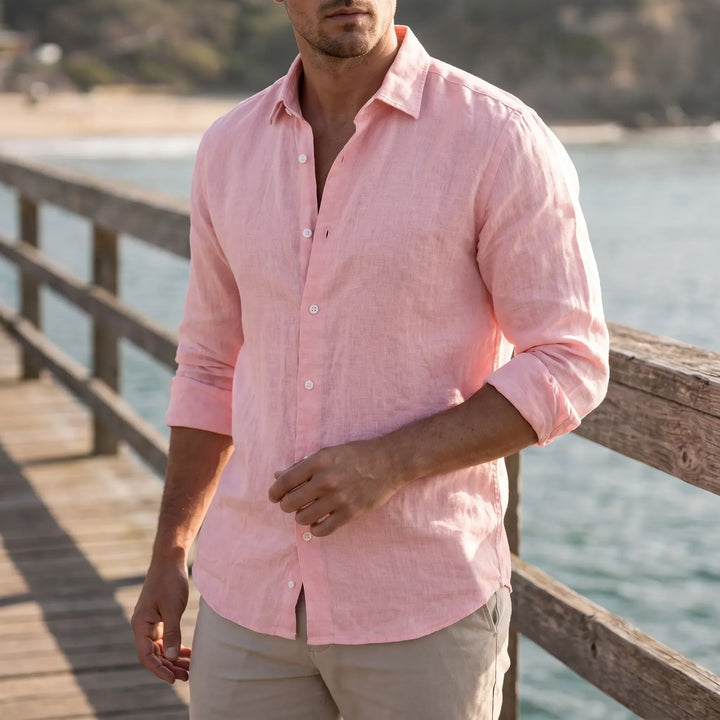 Stijlvol herenoverhemd met lange mouwen, comfortabel en perfect voor elke gelegenheid. Ideaal voor herenmode.