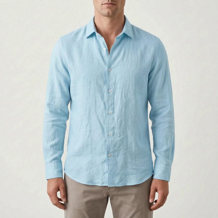 Zomers herenoverhemd lange mouwen, comfortabele bovenkleding met een stijlvolle uitstraling. Perfect voor vakantie.