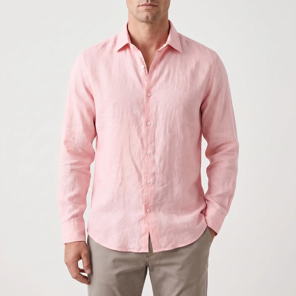 Casual herenoverhemd lange mouwen, ideaal voor zomer en vakantie. Stijlvol en comfortabele bovenkleding.