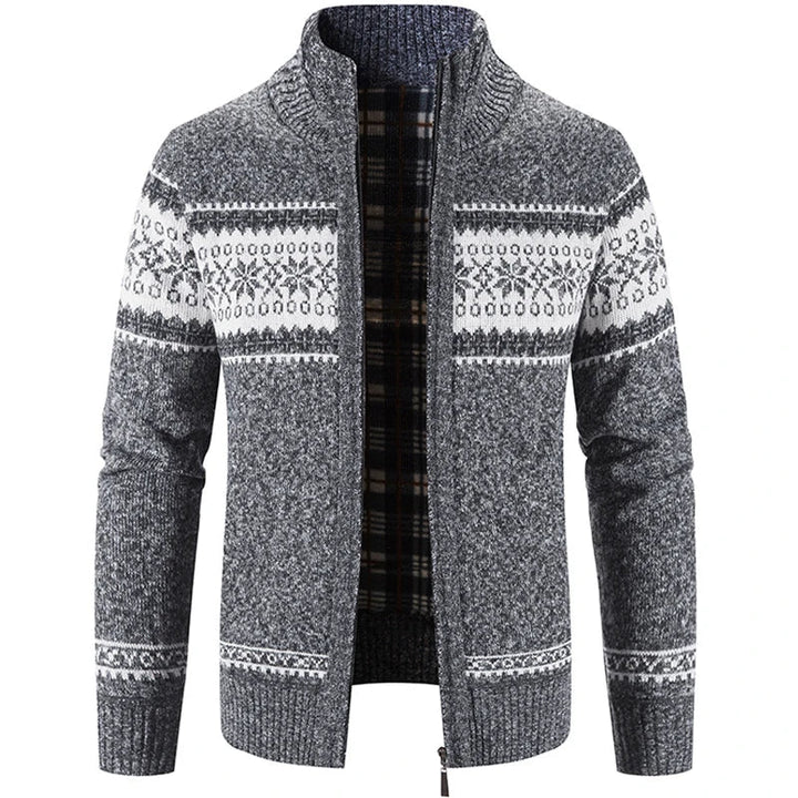 Stijlvol heren vest, gebreid in een comfortabele pasvorm, perfect voor winterse dagen en mannenmode.