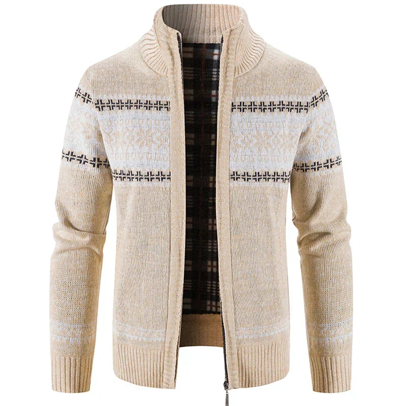 Comfortabel heren gebreid vest, ideaal voor casual mode en herfstkleding, met modieus Scandinavisch patroon.