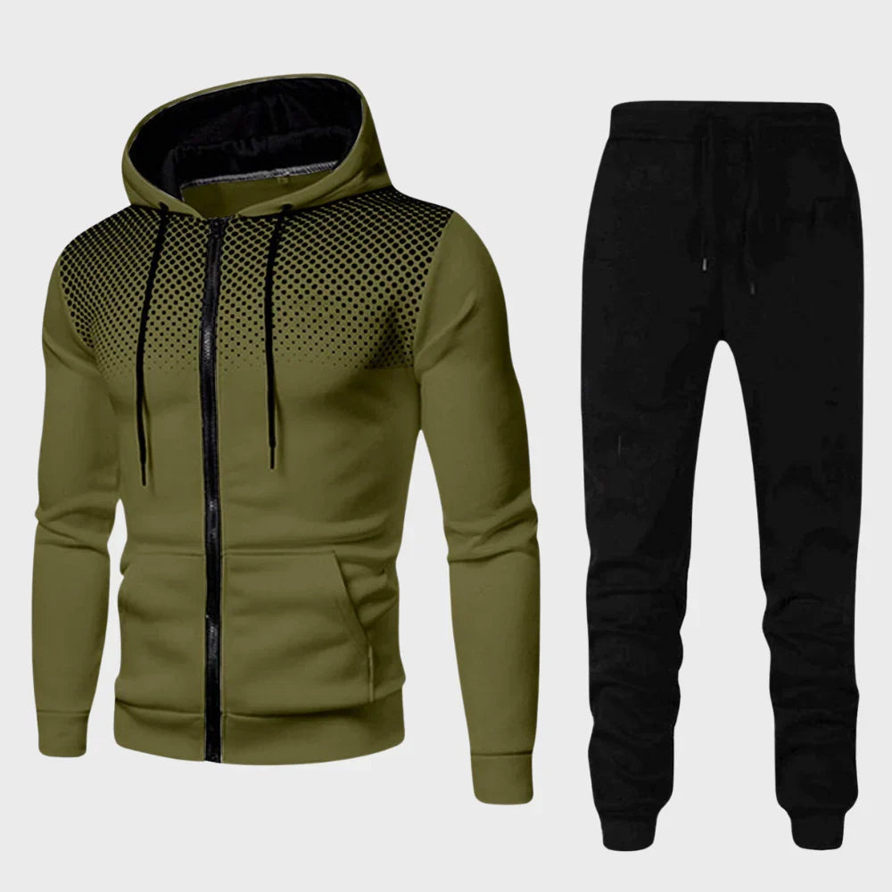 Heren trainingspak PowerTrack van Hoymans: een comfortabele en stijlvolle casual set, perfect voor ontspanning en activiteit.