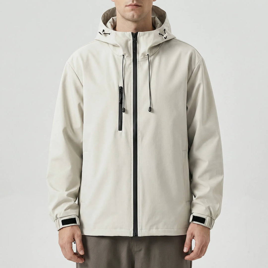Winddichte en regenbestendige heren winterjas Nathan, een functionele outdoor jas met capuchon.