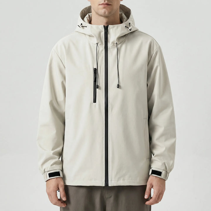 Winddichte en regenbestendige heren winterjas Nathan, een functionele outdoor jas met capuchon.
