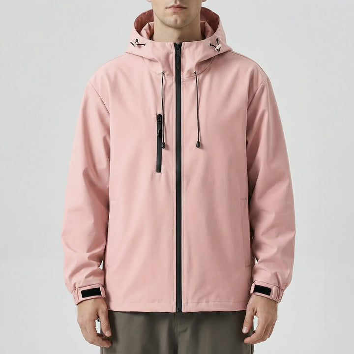 Functionele heren ski jas Nathan met capuchon, comfortabel en warm, geschikt voor winterse sporten.