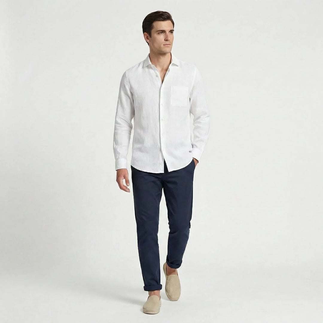 Comfortabel unisex zomer overhemd met lange mouwen, regular fit en casual uitstraling.