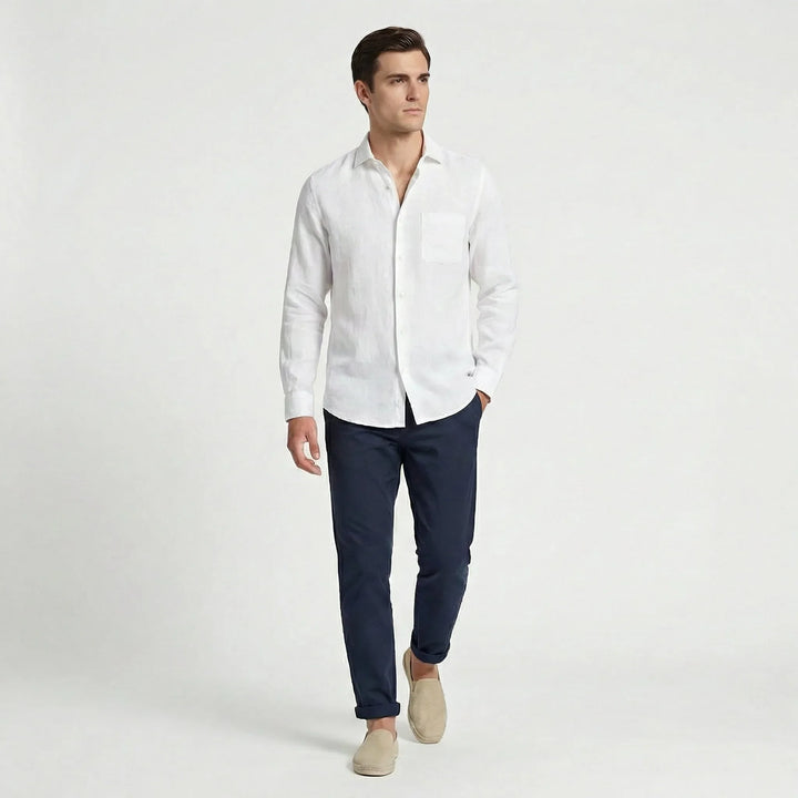 Comfortabel unisex zomer overhemd met lange mouwen, regular fit en casual uitstraling.