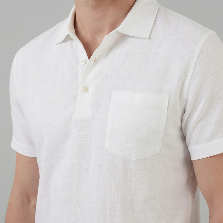 Heren polo shirt met button-hals, borstzak, regular fit; een veelzijdige keuze voor dagelijks comfort.