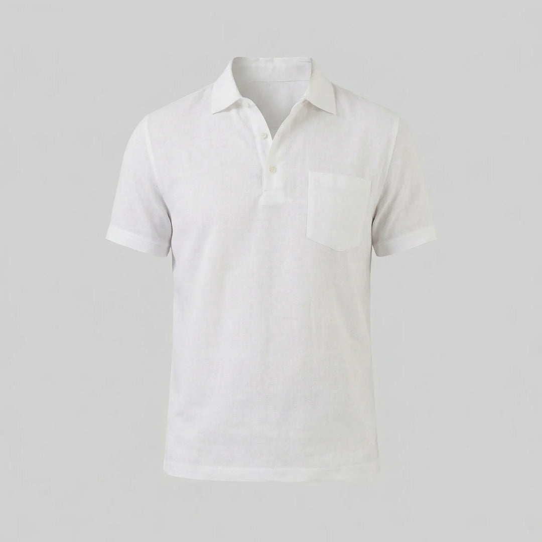 Casual zomer heren polo shirt, korte mouwen, borstzak en button-neck, voor een ontspannen uitstraling.