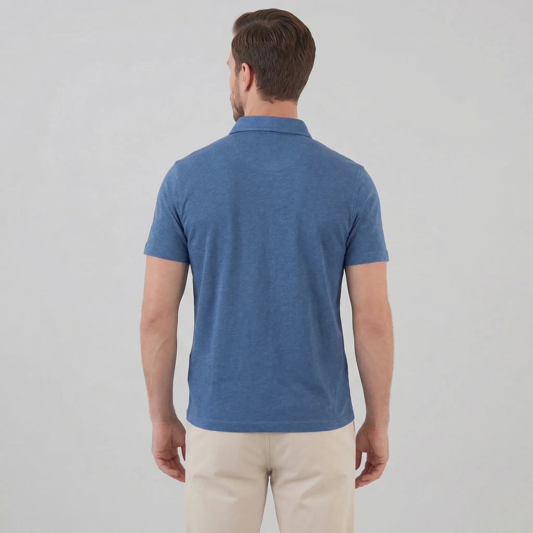 Heren polo shirt met borstzak en button-hals, comfortabele regular fit voor een casual look.