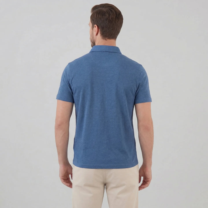 Heren polo shirt met borstzak en button-hals, comfortabele regular fit voor een casual look.