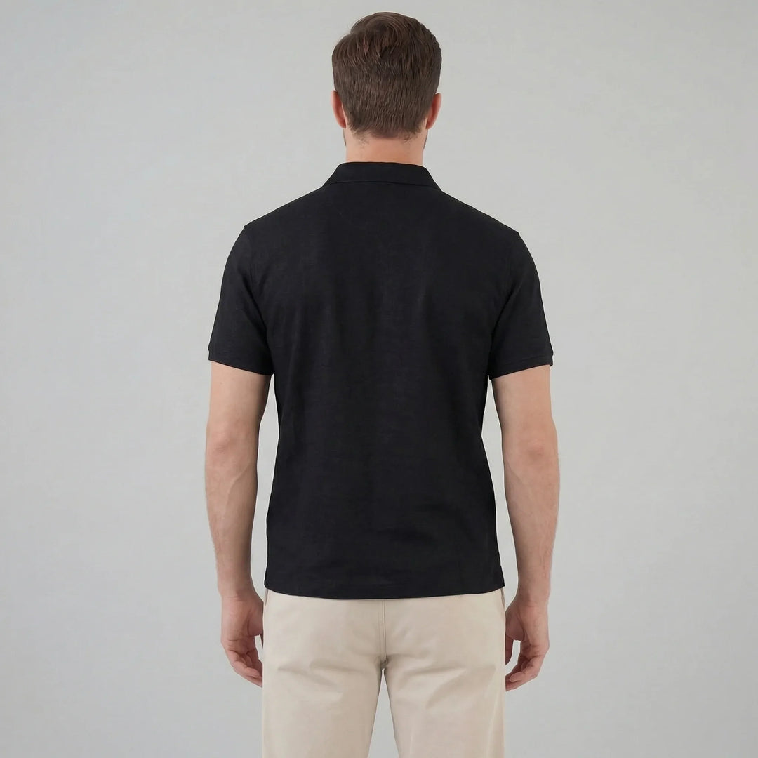 Lente casual heren polo shirt, korte mouwen, borstzak, button-neck; ideaal voor elke dag.