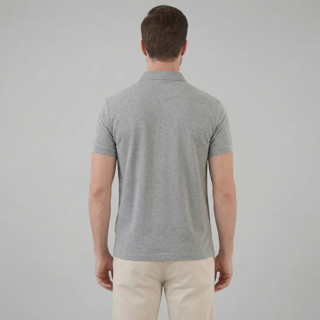 Veelzijdig heren polo shirt met korte mouwen, borstzak en knoopsluiting, perfect voor de zomer.