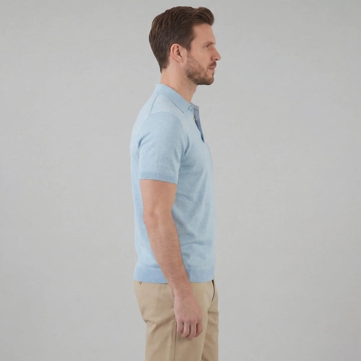 Comfortabel heren polo shirt met korte mouwen, button-neck en borstzak, perfect voor dagelijks gebruik.