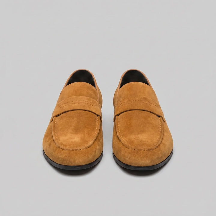 Groene penny loafers, heren, voor een unieke, comfortabele en stijlvolle uitstraling.