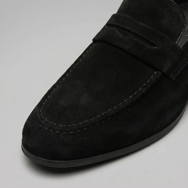 Groene heren penny loafers, voor een frisse en comfortabele uitstraling, met een klassiek tintje.
