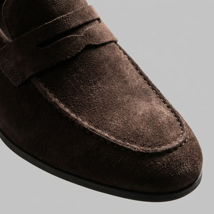 Groene heren loafers, stijlvolle penny instappers voor een nette of casual look.