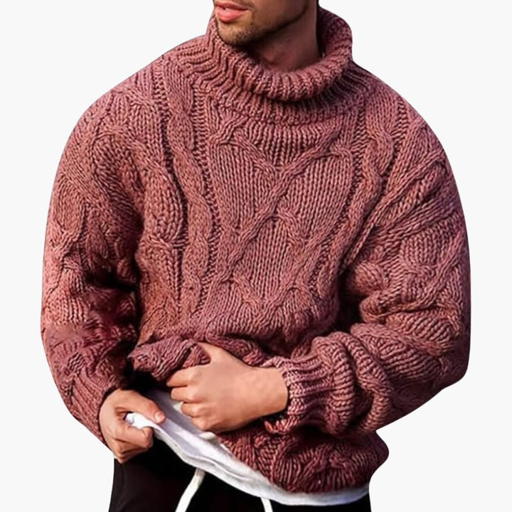 Comfortabele heren wintertrui, een klassieke turtleneck pullover die warmte en stijl combineert.