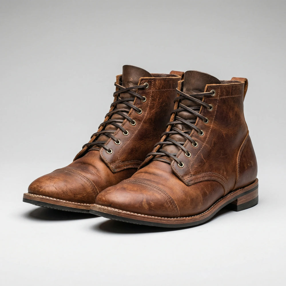 Comfortabele heren Declan enkellaarzen met vetersluiting, ideaal voor een stijlvolle look in de herfst en winter.