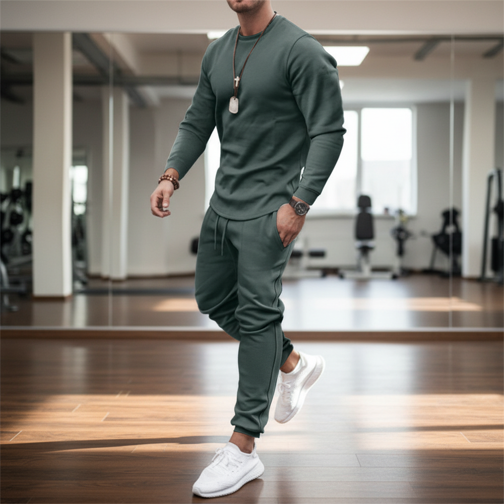 Detail van het Kirk trainingsjack voor heren, comfortabel en modieus, perfect voor actieve mannen en vrije tijd.