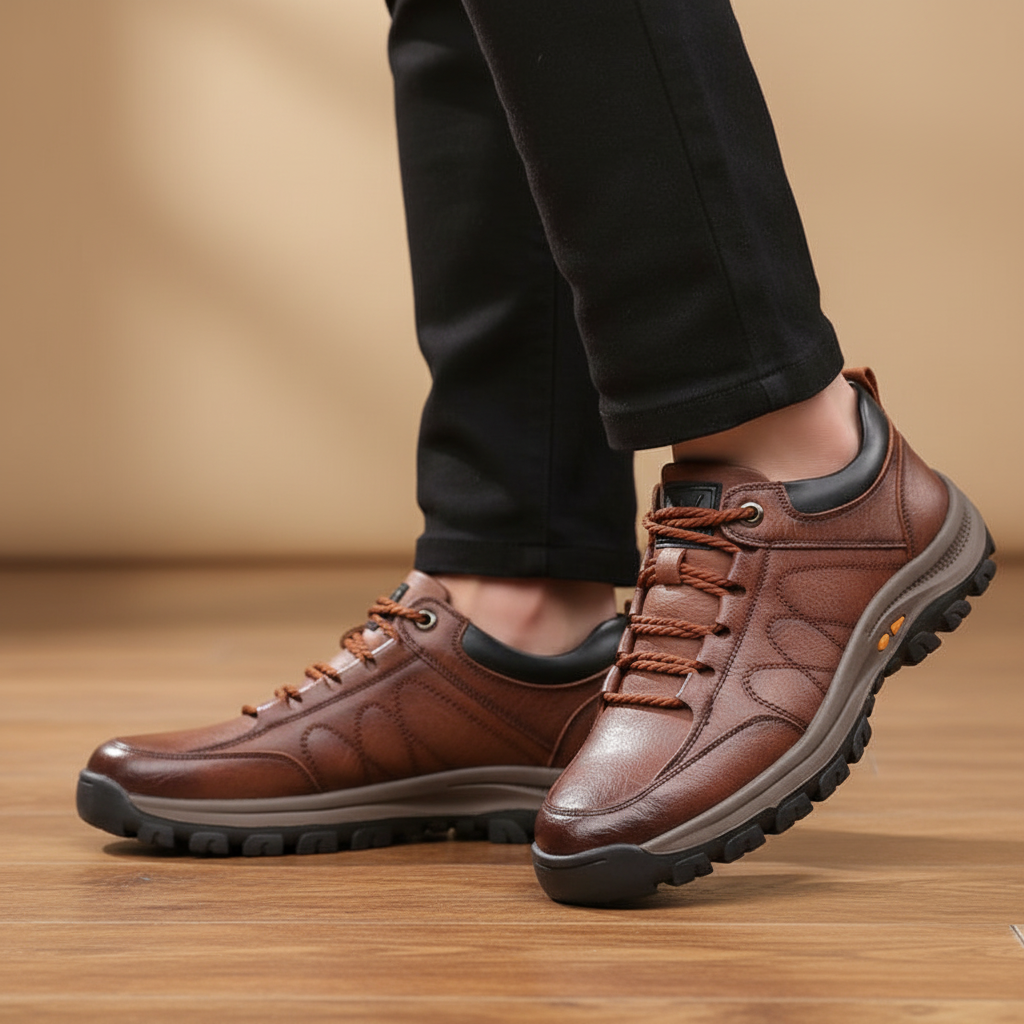 Stijlvolle Marco heren veterschoenen van leer, comfortabel en met anti-slip zool. Perfect voor zakelijk en casual.