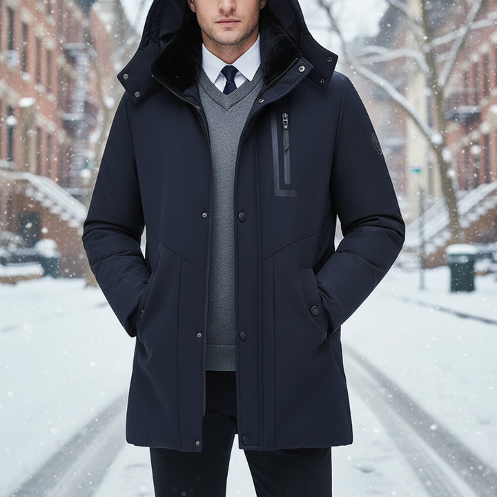 Herenparka Lawrence met afneembare capuchon, ideaal als warme, waterafstotende winterjas voor heren.