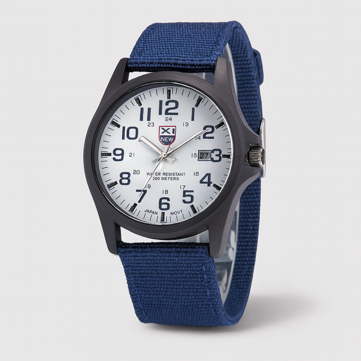 Duurzaam herenhorloge met comfortabele siliconen band en sterke roestvrijstalen kast. Perfect sportief outdoor accessoire.