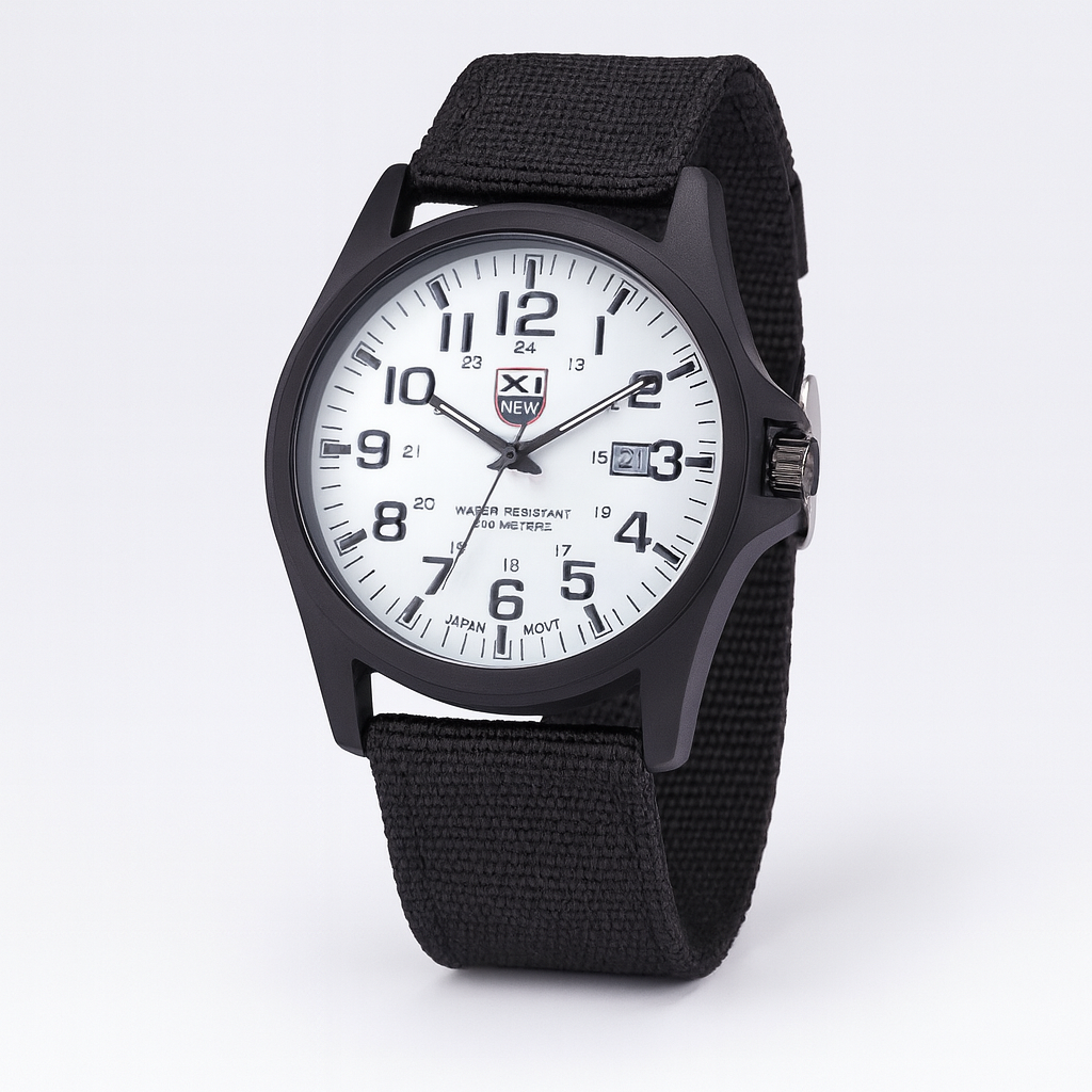 Stijlvol en robuust herenhorloge. Een duurzaam tactisch accessoire voor elke outdoor liefhebber, met siliconen band.