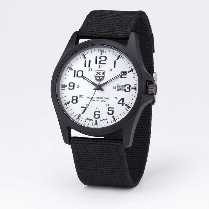 Stijlvol en robuust herenhorloge. Een duurzaam tactisch accessoire voor elke outdoor liefhebber, met siliconen band.