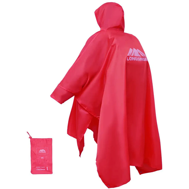 Essentiële waterdichte regenponcho voor alle outdoor activiteiten; beschermt tegen regen en wind.
