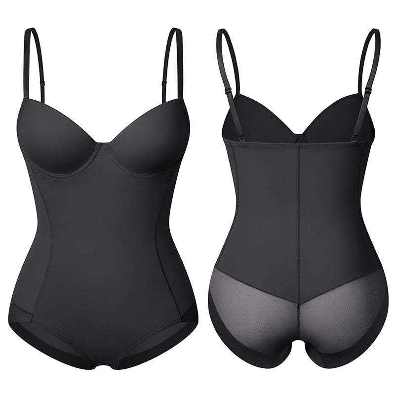 Afslankende Élise bodysuit met V-hals voor dames, naadloos en ondersteunend, ideaal voor een egale look.