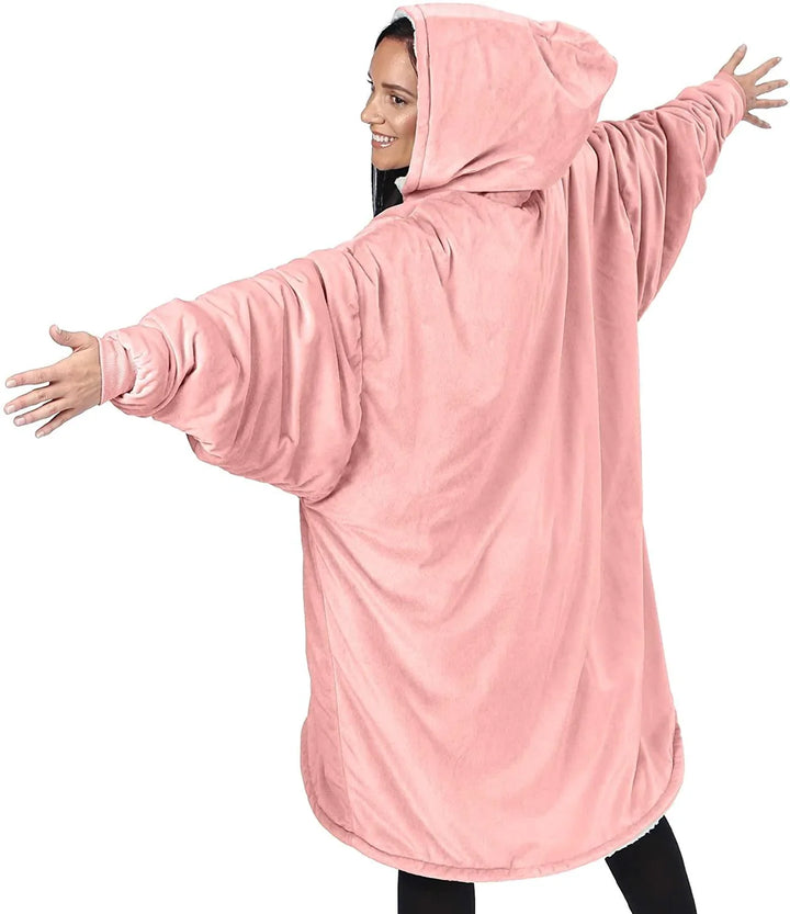 Grote dekenjas hoodie, eenmaat, voor ontspanning en warmte tijdens koude winteravonden.