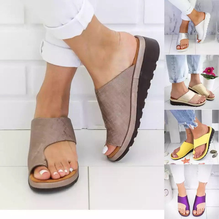 Stijlvolle BeachSandals™ dames sandalen met platte zool, perfect voor zomer & vrijetijd. Comfortabel en modieus.
