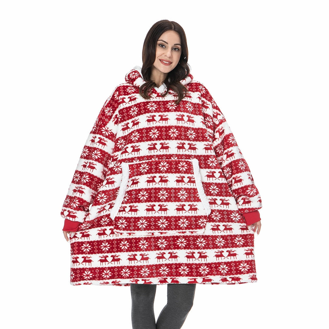Pluizige uniseks loungewear, deze hoodie deken is pure verwennerij.