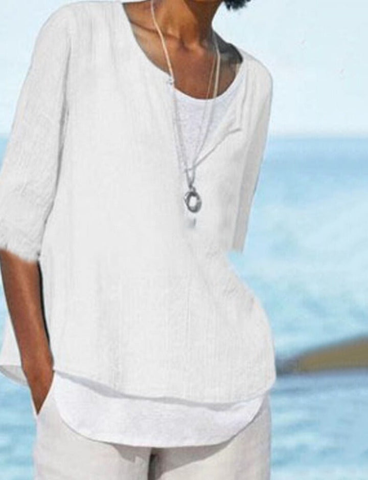 Zwart dames V-hals shirt, veelzijdig en comfortabel, een must-have voor casual mode.