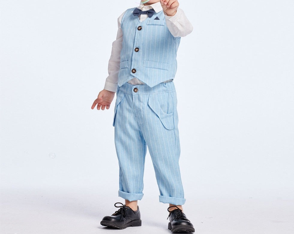 Stijlvol kinderpak voor jongens, zachte katoenen outfit voor speciale gelegenheden.