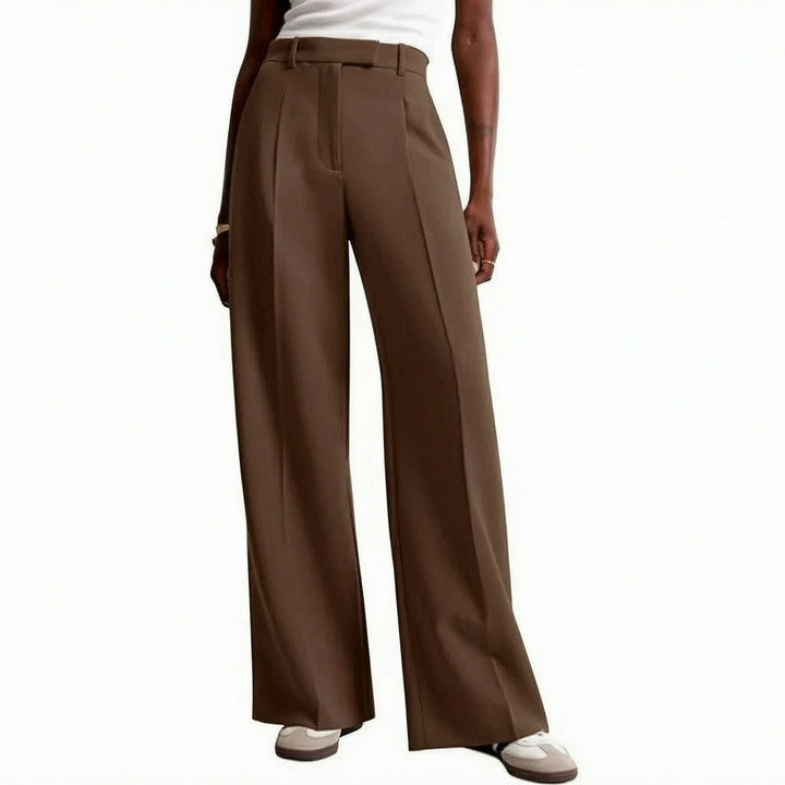 Moderne wijde broek voor dames met hoge taille, creëert een elegant en slank silhouet. Comfortabel en trendy.