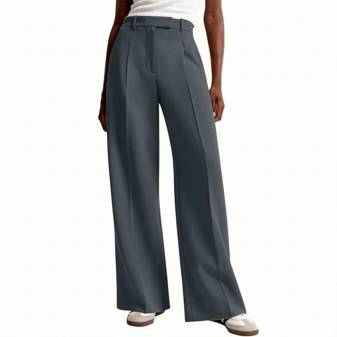 Klassieke dames wijde broek met hoge taille, een tijdloze pantalon die comfort en stijl combineert.