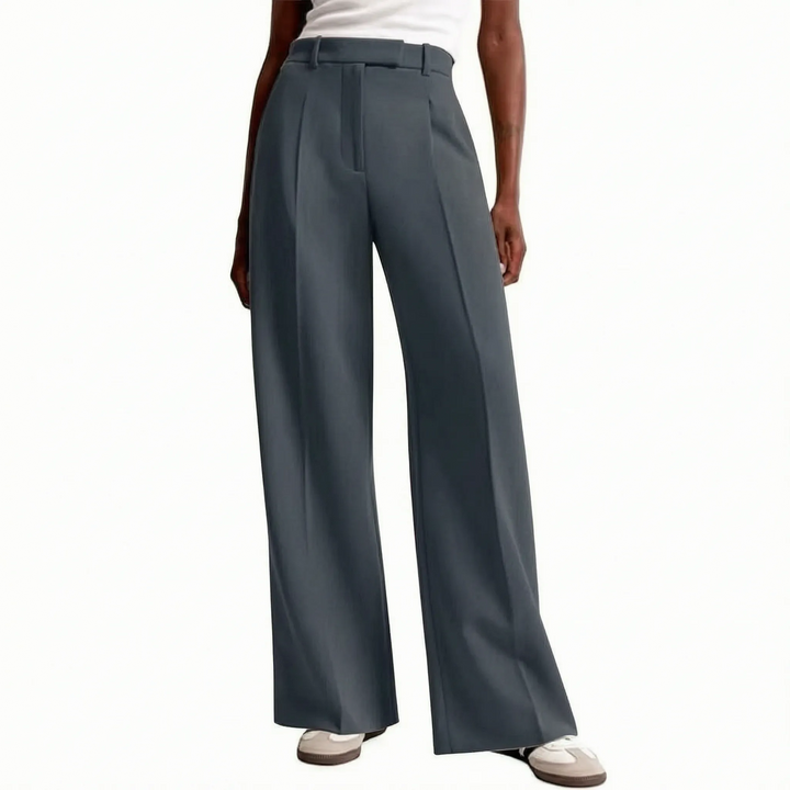 Klassieke dames wijde broek met hoge taille, een tijdloze pantalon die comfort en stijl combineert.
